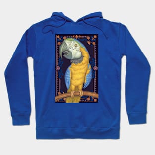 Cute African Blue & Gold Macaw with tapestry background Hoodie